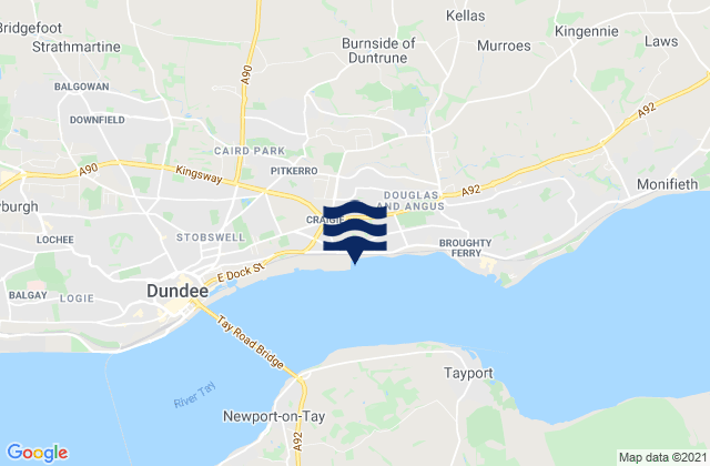 Dundee City, United Kingdom tide times map