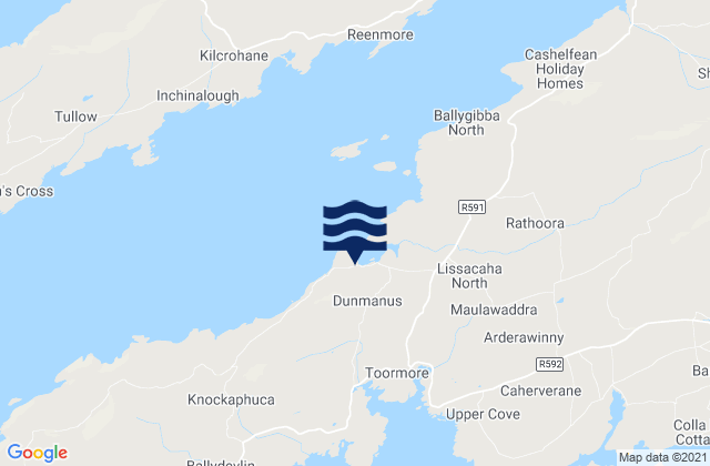 Dunmanus Harbour, Ireland tide times map