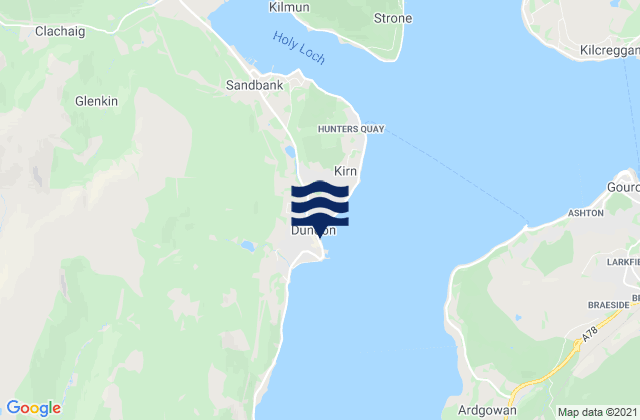 Dunoon, United Kingdom tide times map