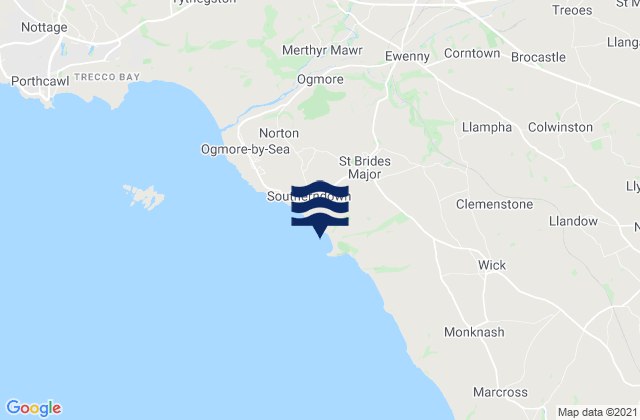 Dunraven Bay Beach, United Kingdom tide times map