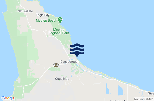 Dunsborough Beach, Australia tide times map