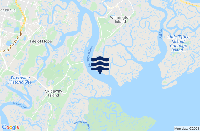 Dutch Island SE of Skidaway River, United States tide chart map