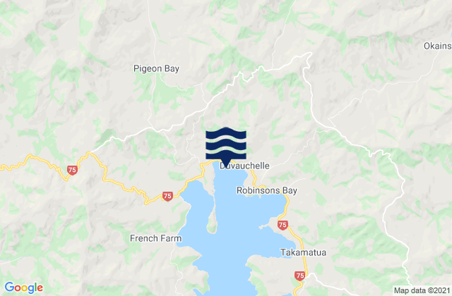 Duvauchelle Bay, New Zealand tide times map