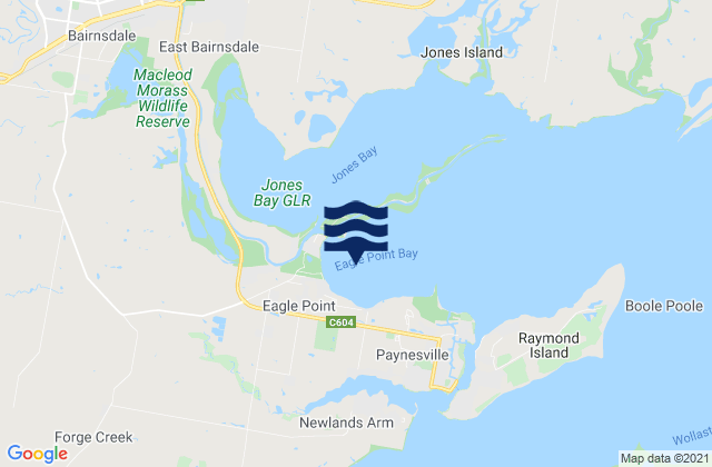 Eagle Point Bay, Australia tide times map