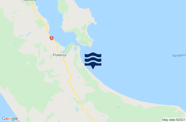 East Beach, New Zealand tide times map