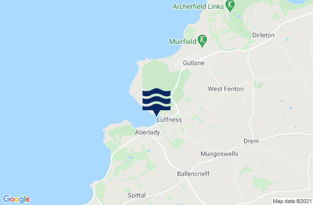 East Lothian, United Kingdom tide times map