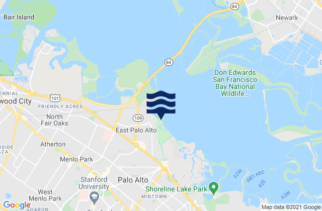 East Palo Alto, United States tide chart map