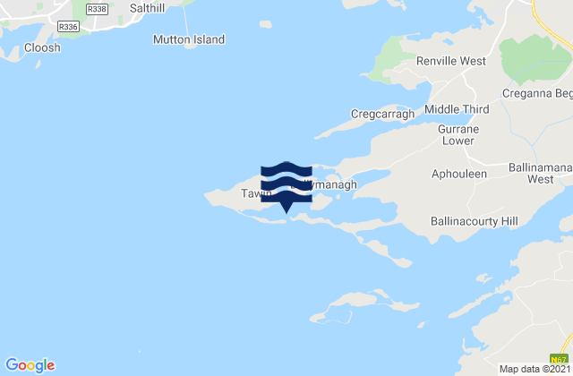 East Tawin, Ireland tide times map