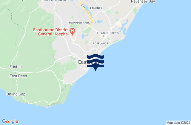 Eastbourne Seafront Beach, United Kingdom tide times map