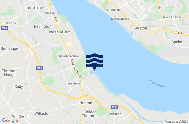 Eastham, United Kingdom tide times map