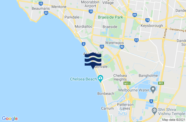 Edithvale, Australia tide times map