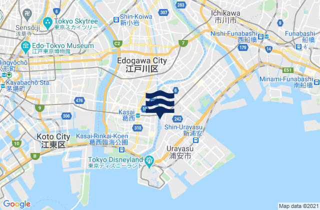 Edogawa Ku, Japan tide times map