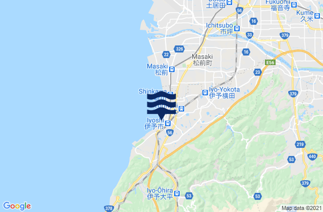 Ehime, Japan tide times map