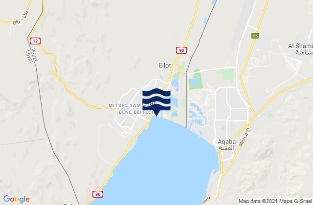 Eilat, Israel tide times map