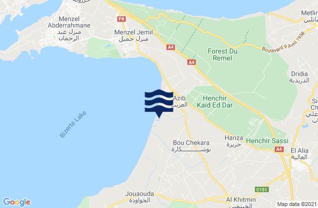 El Alia, Tunisia tide times map