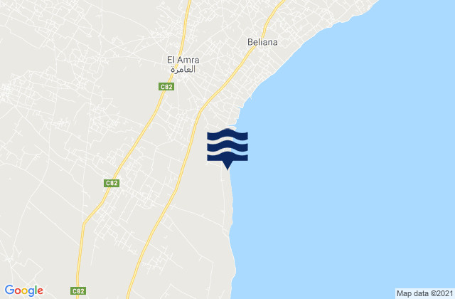 El Amra, Tunisia tide times map