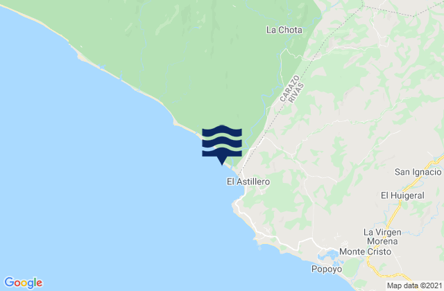El Astillero, Nicaragua tide times map
