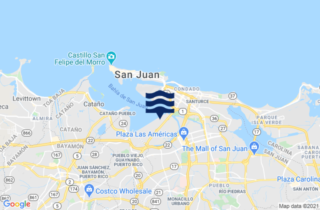 El Cinco Barrio, Puerto Rico tide times map