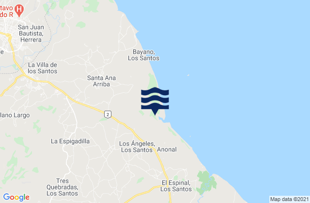 El Ejido, Panama tide times map