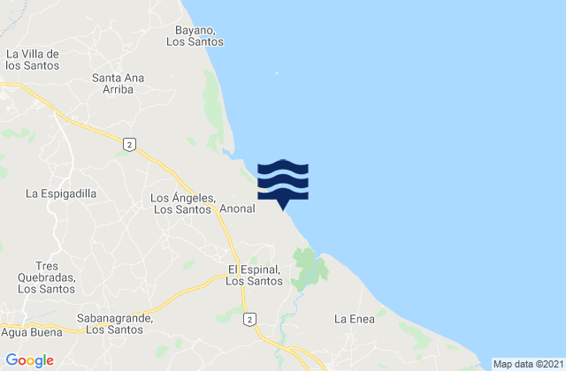 El Espinal, Panama tide times map