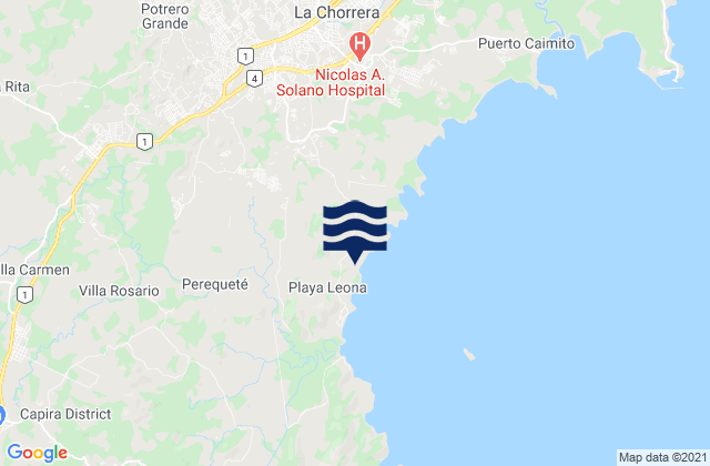 El Espino, Panama tide times map