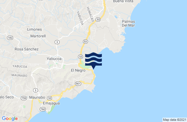 El Negro, Puerto Rico tide times map