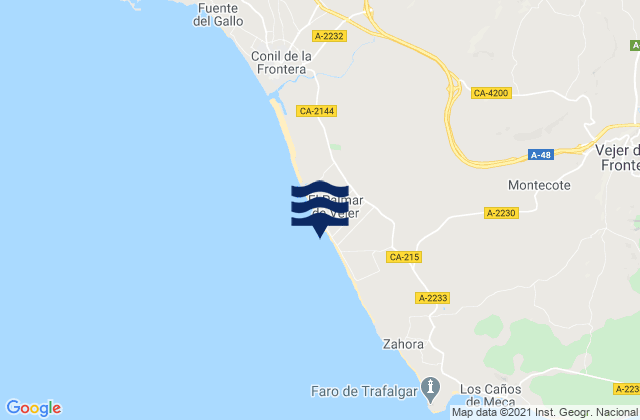 El Palmar, Spain tide times map