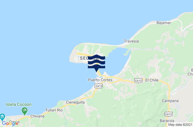El Porvenir, Honduras tide times map