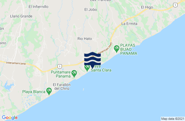 El Retiro, Panama tide times map
