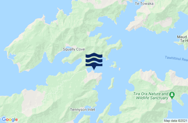 Elaine Bay, New Zealand tide times map
