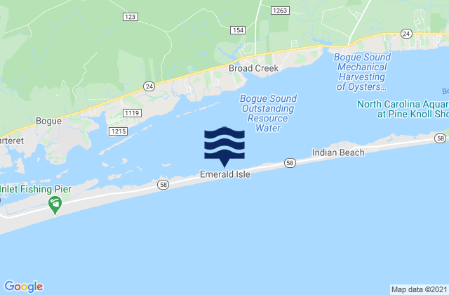 Emerald Isle, United States tide chart map
