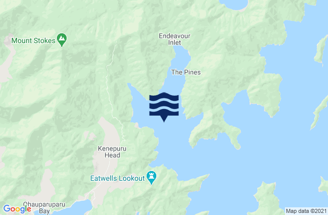 Endeavour Inlet, New Zealand tide times map