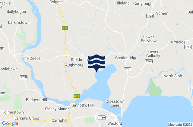 Enniscorthy, Ireland tide times map