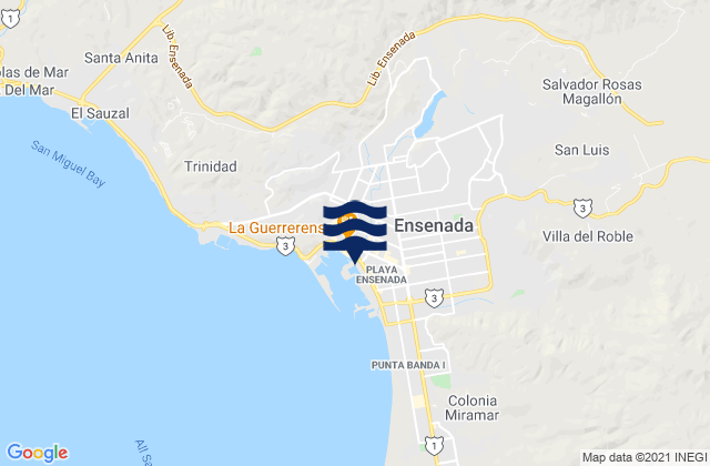Ensenada, Mexico tide times map