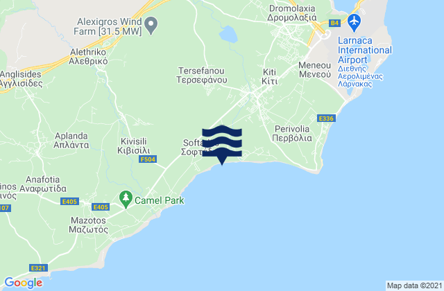 Eparchia Larnakas, Cyprus tide times map