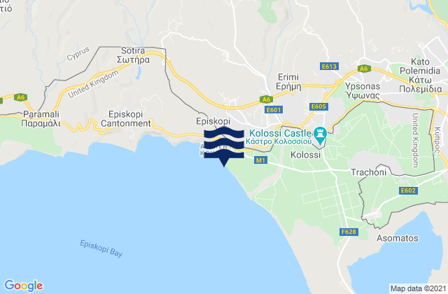 Erimi, Cyprus tide times map