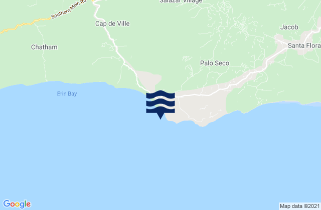 Erin Bay, Trinidad and Tobago tide times map