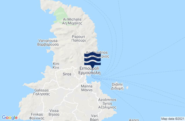 Ermoupolis, Greece tide times map