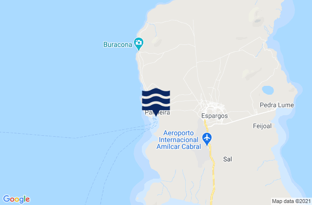 Espargos, Cabo Verde tide times map