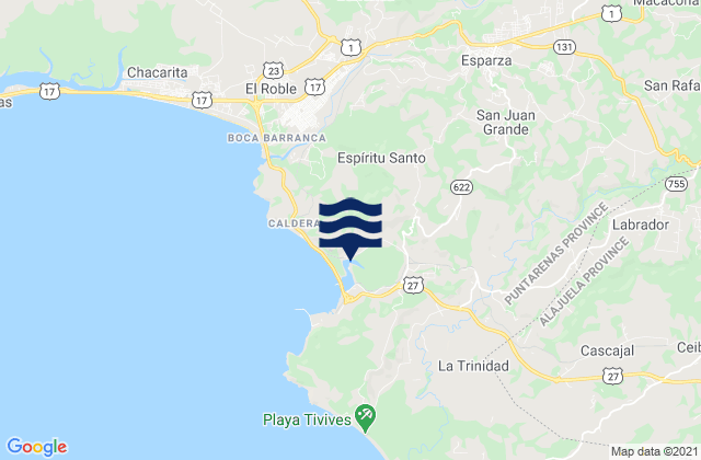 Esparza, Costa Rica tide times map