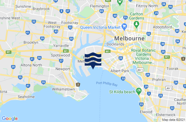 Essendon, Australia tide times map