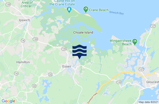 Essex, United States tide chart map