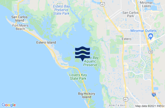 Estero Bay, United States tide chart map