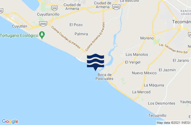 Estero Boca de Pascuales, Mexico tide times map