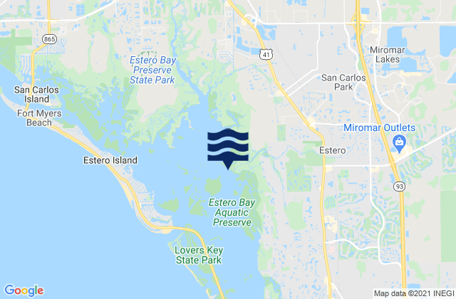 Estero River, United States tide chart map