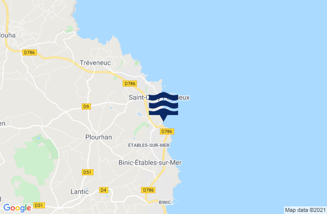 Etables-sur-Mer, France tide times map
