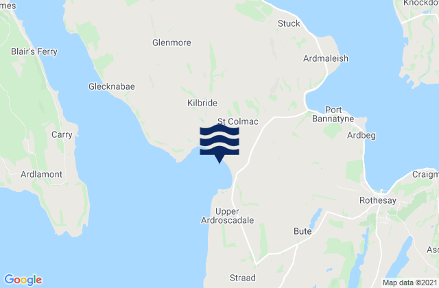 Ettrick Bay, United Kingdom tide times map