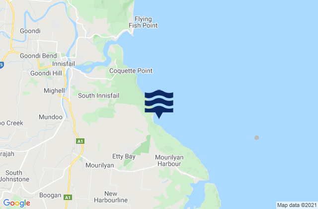 Etty Bay, Australia tide times map