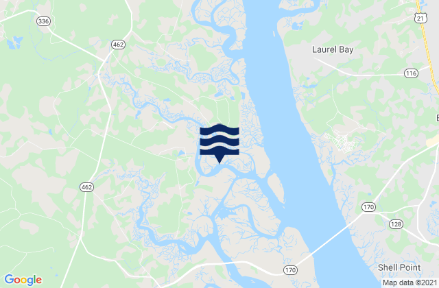 Euhaw Creek 2.5 Mi. Above Entrance, United States tide chart map