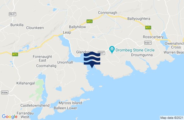 Eve Island, Ireland tide times map
